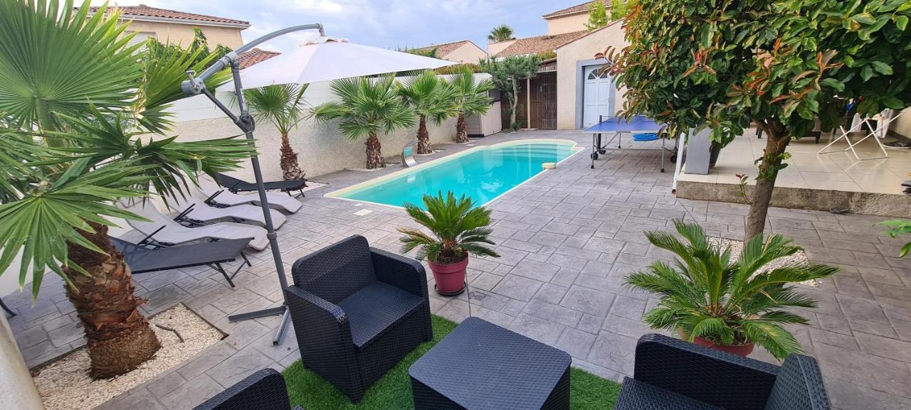 Villa Piscine De La Garrigue Florensac Buitenkant foto