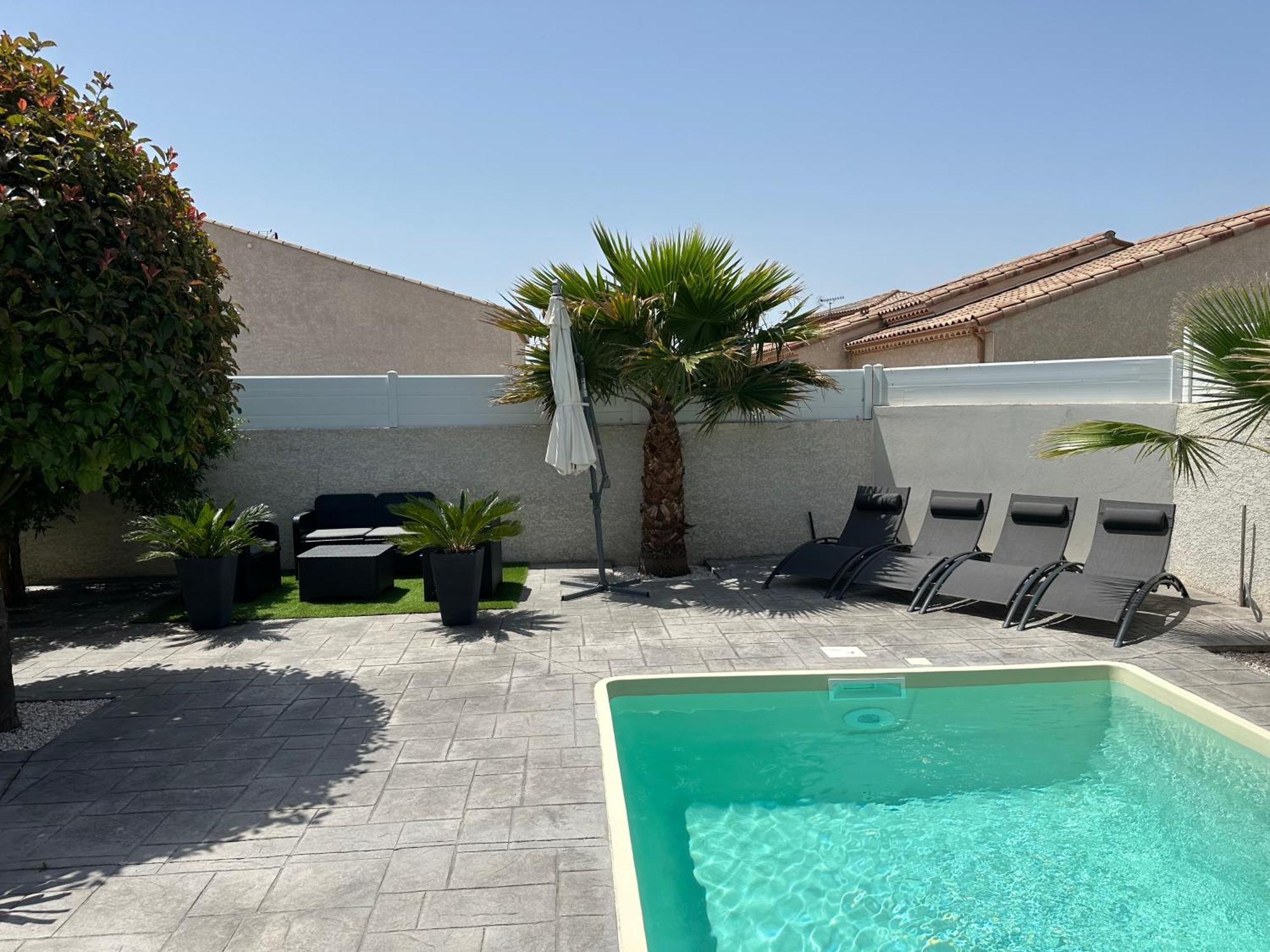 Villa Piscine De La Garrigue Florensac Buitenkant foto